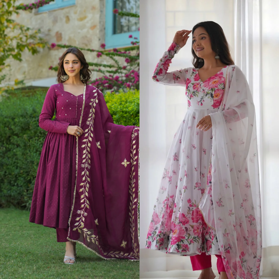 2 Combo Suit Set With Dupatta