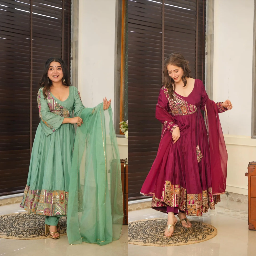 2 Combo Suit Set With Dupatta